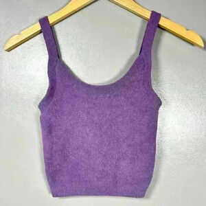 ARITZIA WILFRED FREE Purple Tank Top Sweater Knit Crop Chenille Yarn Women Small